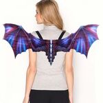 Halloween Carnival Decorazione per adulti Ali di drago in tessuto non tessuto Puntelli di ali di Cosplay, Taglia: Taglia unica (Blu viola)