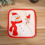 Decorazioni natalizie Guanti isolanti Tovaglietta isolante Tappetino per guanti da microonde, Stile:Tovaglietta(Pupazzo di neve)