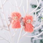 4 paia di decorazioni natalizie bambole di peluche per ragazzi e ragazze ciondolo piccolo (arancione rosa)