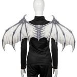 Puntelli per feste di carnevale di Halloween Ali di osso del diavolo pieghevoli creative in tessuto non tessuto (osso nero bianco)