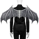 Puntelli per feste di carnevale di Halloween Creative pieghevoli in tessuto non tessuto Ali d'osso del diavolo (Osso bianco nero)