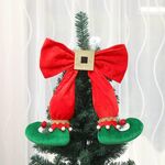 Ornamenti del piede di elfo albero di Natale Boots stivali a sospensione Atmosfera di atmosfera (stivale verde)