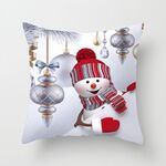 3 pezzi di Natale in pelle di pesca divano federa cartone animato soggiorno camera da letto federa senza nucleo del cuscino (pupazzo di neve 2)