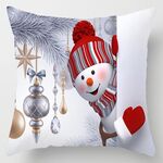 3 pezzi Natale pelle di pesca divano federa cartone animato soggiorno camera da letto federa senza cuscino (pupazzo di neve 3)