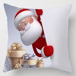 3 PCS Natale Peach Skin Divano Federa Cartoon Soggiorno Camera da letto Federa senza cuscino (Babbo Natale 6)
