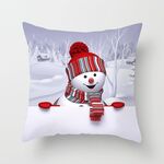 3 pezzi Natale pelle di pesca divano federa cartone animato soggiorno camera da letto federa senza cuscino (pupazzo di neve 7)