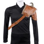 Halloween Carnival PU Leather Adult Men Medieval Viking Armor Shoulder Armor, Size: One Size (Left)