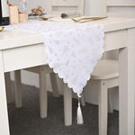 2 PC Decorazioni natalizie Bronzing White Table Runner Decorazione da tavolo di Natale Bronzing Tovaglia (Silver Tree)