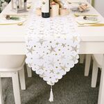 2 PC Decorazioni natalizie Bronzing White Table Runner Decorazione da tavolo di Natale Bronzing Tovaglia (Golden Star)