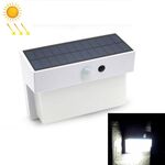 2.5W 50 LEDs Solar Landscape Light Outdoor Courtyard Light Control + Radar Sensing Wall Lamp (White)