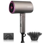 Mingge T1 T Style 1800W Asciugacapelli pieghevole ad alta potenza ad aria calda fredda ad asciugatura rapida, tipo di spina: spina europea (grigio)