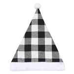 2 pezzi decorazioni natalizie cappello natalizio scozzese decorazione natalizia cappello adulto (plaid grigio)
