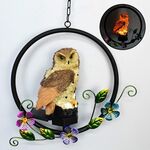 Lampada a sospensione a LED da giardino con luce solare a forma di gufo (marrone)