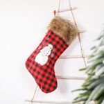 4 pezzi decorazione natalizia rosso e nero plaid calza natalizia regalo per bambini sacchetto di caramelle (pupazzo di neve)
