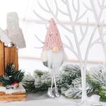 6 pezzi decorazioni natalizie con paillettes ciondolo appeso bambola senza volto (rosa)
