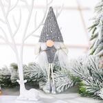6 pezzi decorazioni natalizie paillettes ciondolo appeso bambola senza volto (grigio)