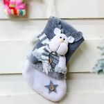 Borsa regalo per calzini natalizi in flanella spessa con decorazioni natalizie, specificazione: alce