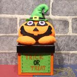Decorazione dell'asilo del centro commerciale del contenitore di regalo del barattolo di caramelle di Halloween, stile: scatola quadrata (zucca)