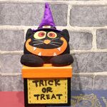 Decorazione per l'asilo del centro commerciale, confezione regalo in barattolo di caramelle di Halloween, stile: scatola quadrata (gatto dalla bocca grande)