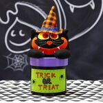 Decorazione per l'asilo del centro commerciale, confezione regalo in barattolo di caramelle di Halloween, stile: scatola rotonda (gatto dalla bocca grande)