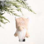 6 pezzi decorazioni natalizie berretto doppio cappello foresta vecchio ciondolo lavorato a maglia ornamenti bambola senza volto (rosa)