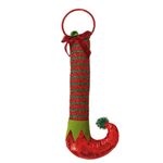2 pezzi Decorazioni natalizie Piedi da elfo Anello di ferro Campanelli per porte Stivali da elfo Ornamenti per battente (rosso)
