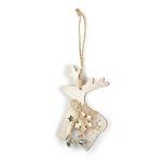 4 pezzi ciondolo albero di natale in legno ciondolo ciondolo decorazione scena natalizia (alce)