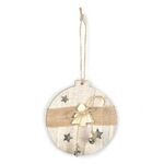 4 pezzi ciondolo albero di Natale in legno ciondolo ciondolo decorazione scena natalizia (palla di Natale)