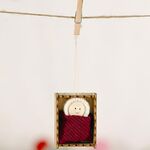 9 PC Celebrazione natalizia Forniture in legno Box a ciondolo a ciondolo per bambini piccoli ciondoli a ciondolo per bambole per piccole bambole (vino rosso)