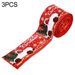 3 pezzi Decorazioni natalizie Nastro per stampa auto Nastro per decorazioni per alberi di Natale Barra colorata (rosso)