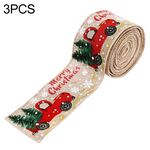 3 pezzi Decorazioni natalizie Nastro per stampa auto Nastro per decorazione albero di Natale Barra colorata (colore canapa)
