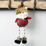 10 pezzi perline di stoffa scozzese natalizia pendenti con gambe decorazioni natalizie per finestre ornamenti per bambole di cartone animato (anziani)