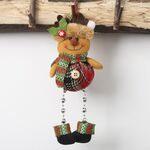 10 pezzi perline di stoffa scozzese natalizia pendenti con gambe decorazioni natalizie per finestre ornamenti per bambole di cartone animato (alce)