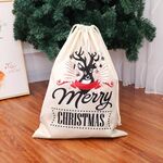 Sacchetto di caramelle con sacchetto regalo di Natale con zaino in lino stampato grande (tipo A)