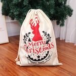 Sacchetto di caramelle con sacchetto regalo di Natale con zaino in lino stampato grande (tipo C)