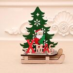 Decorazioni natalizie Natale dipinto assemblaggio in legno Decorazione fai da te per auto con slitta Puzzle regalo, dimensioni: grande (vecchio)