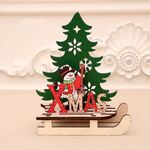 Decorazioni natalizie Assemblaggio in legno dipinto di Natale Decorazione per auto in slitta fai-da-te Regalo di puzzle, Taglia:Grande (pupazzo di neve)