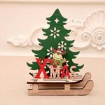 Decorazioni natalizie Assemblaggio in legno dipinto di Natale Fai da te Slitta Decorazione per auto Puzzle Regalo, Taglia:Grande (Alce)