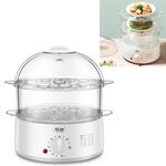 LINGRUI Timer Mini multifunzione Fornello per uova Spegnimento automatico Macchina per la colazione domestica, Spina CN, Specifica: Doppi strati (grigio)