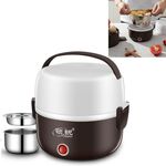 LINGRUI Contenitore per il pranzo elettrico multifunzione Isolamento elettrico per cottura Mini fornello per riso, spina CN, specifica: doppio strato (viola)