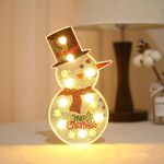 Pittura diamante fai da te LED Night Light Sticking Diamond Decorazione natalizia Lampada da tavolo (pupazzo di neve)