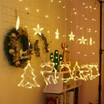 Tenda principale Luci di Natale della decorazione della Bell e cervi luci della stringa, Alimentazione: 220V EU Plug (Warm White Light)
