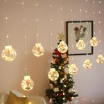 Luci per tende a LED in filo di rame che desiderano palla Decorazione natalizia Luci a corda, consegna in stile casuale, tipo di spina: spina americana (luce bianca calda)