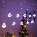 Luci a LED per tende in filo di rame che desiderano palla di Natale Decorazione luci a corda, consegna in stile casuale, tipo di spina: spina americana (luce bianca)