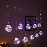 Luci a LED per tende in filo di rame che desiderano palla con decorazione natalizia, consegna in stile casuale, tipo di spina: spina americana (luce colorata)