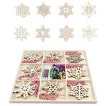 Set regalo creativo di decorazioni fai da te natalizie, ciondolo in trucioli di legno fatto a mano, stile: JM02029