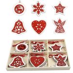 Set regalo creativo per decorazioni fai da te di Natale, ciondolo in trucioli di legno fatto a mano, stile: JM02034