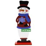 3 PCS Decorazioni per festival di Natale Decorazione per desktop con figure in legno, specifica: fiocco di neve con pupazzo di neve