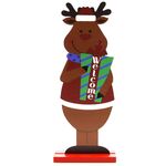 3 PCS Decorazioni per festival di Natale Decorazione da tavolo in legno con figura, specifica: regalo di alce