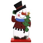 3 PCS Decorazioni per festival di Natale Decorazione per desktop con figure in legno, specifica: albero di pupazzo di neve